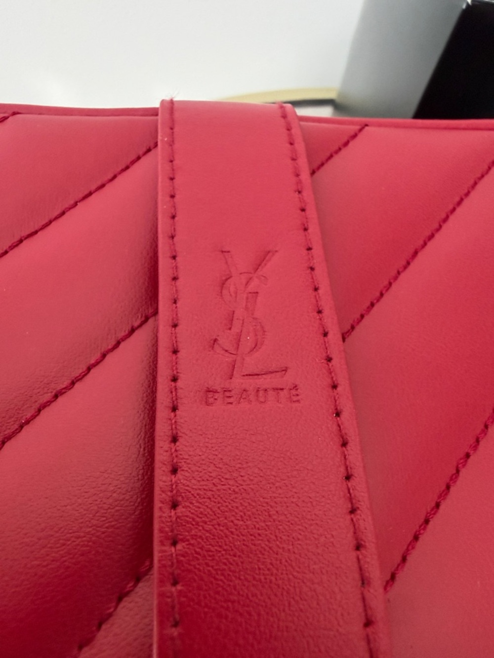 Yves Saint Laurent Beauty Red Quilted Cosmetic Case - Picture 4 of 7